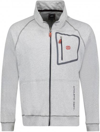 Adamo Manuel Sweatshirt with Zipper Grey - Sweatshirts & hoodies - Sweatshirts/Hoodies grande taille homme