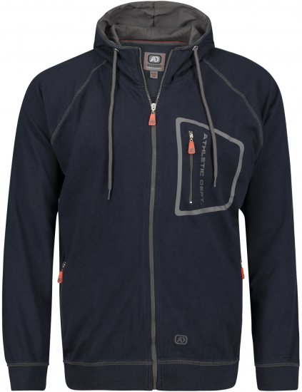 Adamo Michael Hoodie with Zipper Navy - Sweatshirts & hoodies - Sweatshirts/Hoodies grande taille homme