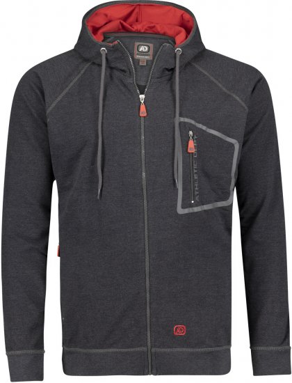 Adamo Michael Hoodie with Zipper Charcoal - Sweatshirts & hoodies - Sweatshirts/Hoodies grande taille homme