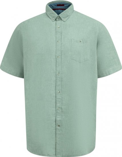 D555 Falmouth 2 Linen Mix Short Sleeve Shirt With Button Down Mint - Chemises - Chemises Grandes Tailles Hommes