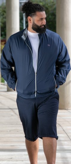 D555 Ealing Lightweight Zip Through Jacket With Zip Pockets Navy - Vestes - Vestes Homme Grandes Tailles