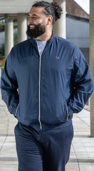 D555 Ealing Lightweight Zip Through Jacket With Zip Pockets Navy - Vestes - Vestes Homme Grandes Tailles