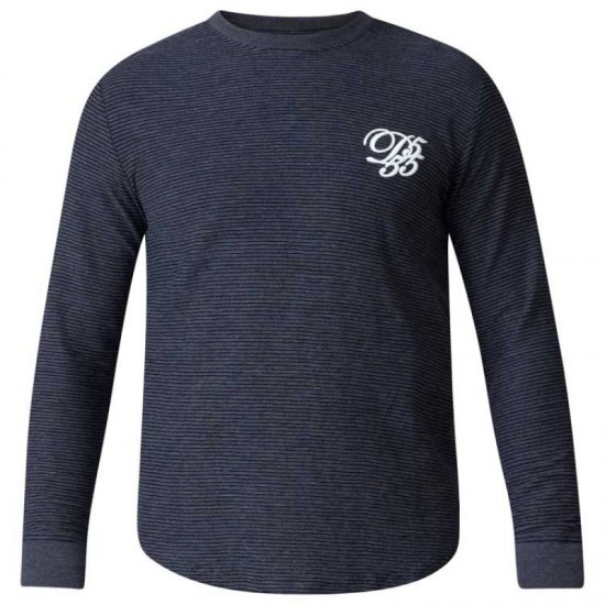 D555 Plato Long Sleeve T-shirt Charcoal - T-shirts - T-shirts Homme Grande Taille