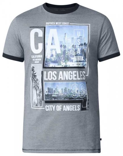 D555 Howie Fine Stripe T-shirt Grey - T-shirts - T-shirts Homme Grande Taille