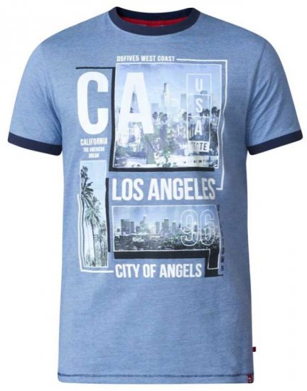 D555 Howie Fine Stripe T-shirt Blue - T-shirts - T-shirts Homme Grande Taille