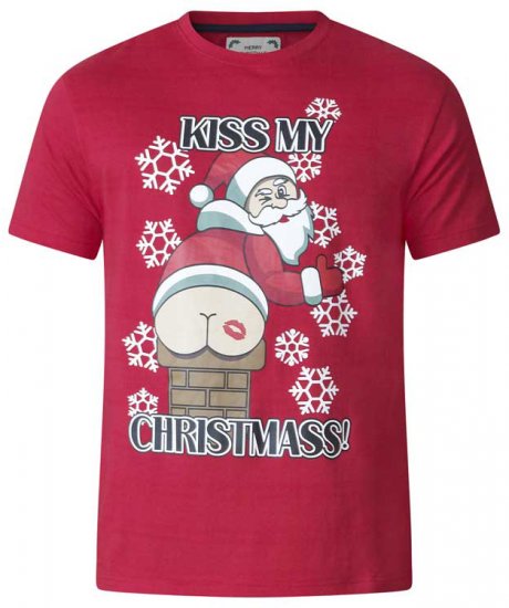 D555 Naughty X-mas T-shirt Red - T-shirts - T-shirts Homme Grande Taille