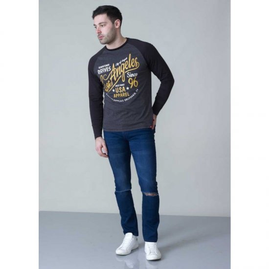 D555 Neill Long Sleeve T-shirt Black - T-shirts - T-shirts Homme Grande Taille
