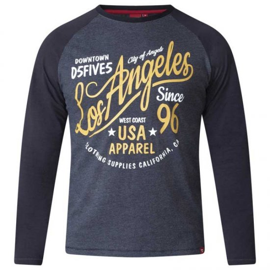 D555 Neill Long Sleeve T-shirt Black - T-shirts - T-shirts Homme Grande Taille
