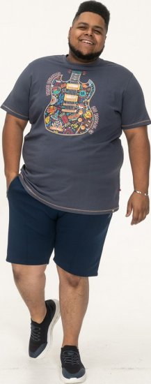 D555 Stockport Multi Coloured Guitar Printed T-Shirt Denim - T-shirts - T-shirts Homme Grande Taille