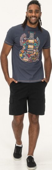 D555 Stockport Multi Coloured Guitar Printed T-Shirt Denim - T-shirts - T-shirts Homme Grande Taille