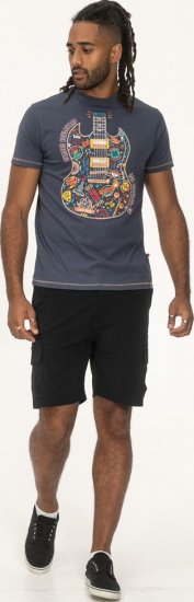 D555 Stockport Multi Coloured Guitar Printed T-Shirt Denim - T-shirts - T-shirts Homme Grande Taille