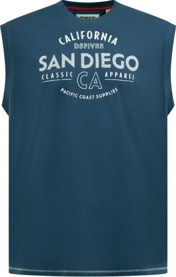 D555 Havant San Diego Printed Sleeveless T-Shirt French Navy - T-shirts - T-shirts Homme Grande Taille