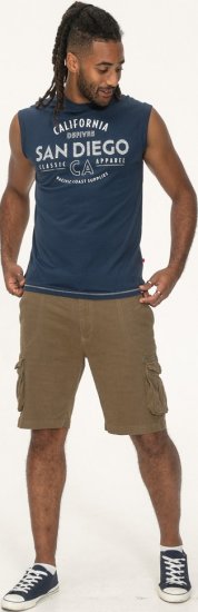 D555 Havant San Diego Printed Sleeveless T-Shirt French Navy - T-shirts - T-shirts Homme Grande Taille