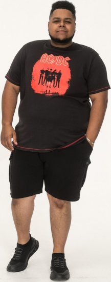 D555 Uxbridge Official AC/DC Band Printed Crew Neck T-Shirt Washed Black TALL SIZES - T-shirts - T-shirts Homme Grande Taille