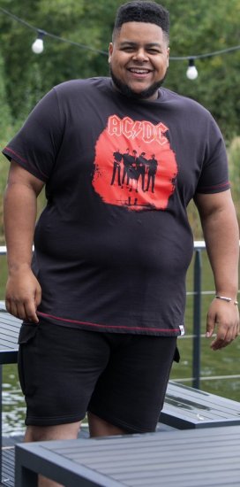 D555 Uxbridge Official AC/DC Band Printed Crew Neck T-Shirt Washed Black TALL SIZES - T-shirts - T-shirts Homme Grande Taille