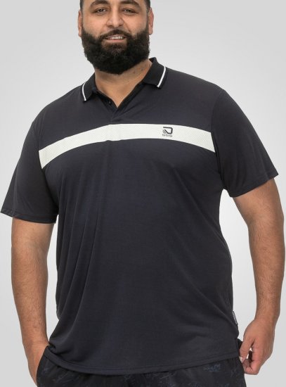 D555 Hinckley Stretch Polo With Contrast Tipping Collar Navy - Polos - Polos homme grande taille