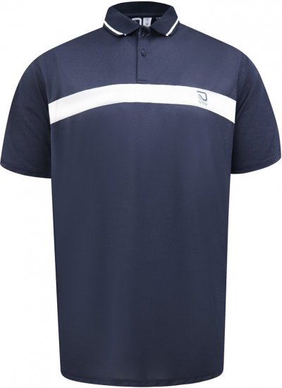 D555 Hinckley Stretch Polo With Contrast Tipping Collar Navy - Polos - Polos homme grande taille