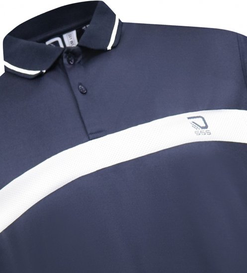D555 Hinckley Stretch Polo With Contrast Tipping Collar Navy - Polos - Polos homme grande taille