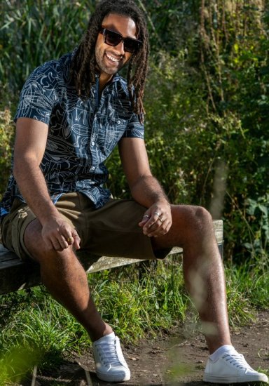 D555 Worthing Surf AOP Short Sleeve Button Down Collar Shirt Navy - Chemises - Chemises Grandes Tailles Hommes