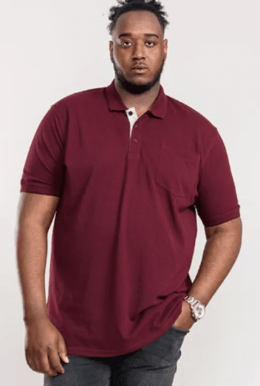 D555 Grant Polo Shirt Maroon - Polos - Polos homme grande taille