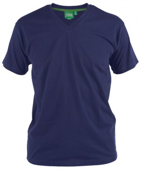 D555 Signature V-neck T-shirt Navy - T-shirts - T-shirts Homme Grande Taille