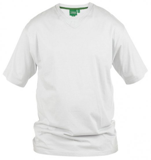 D555 Signature V-neck T-shirt White - T-shirts - T-shirts Homme Grande Taille