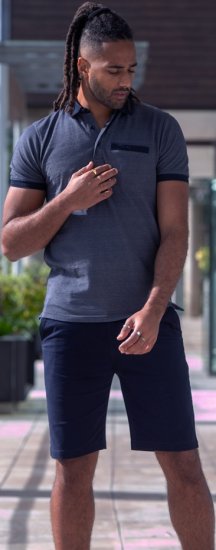 D555 Newcastle Polo Shirt Grey - Polos - Polos homme grande taille
