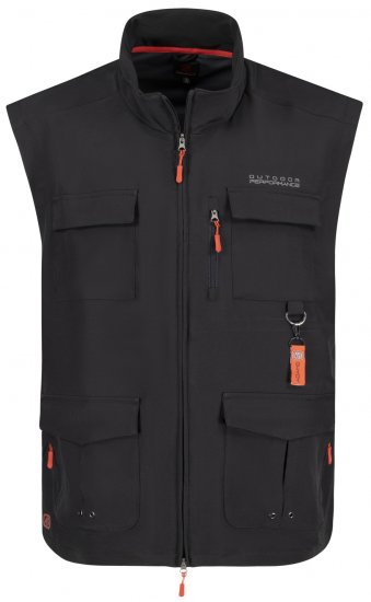 Adamo Tommy Outdoor Vest Black - Sport & outdoor - Vêtements de sport grande taille 