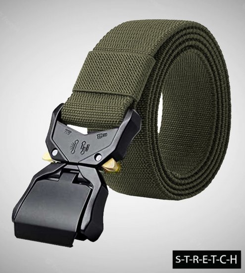 D555 Dale Tactical Stretch Webbing Belt with Heavy Duty Quick Release Buckle Khaki - Ceintures - Ceintures grandes tailles pour hommes