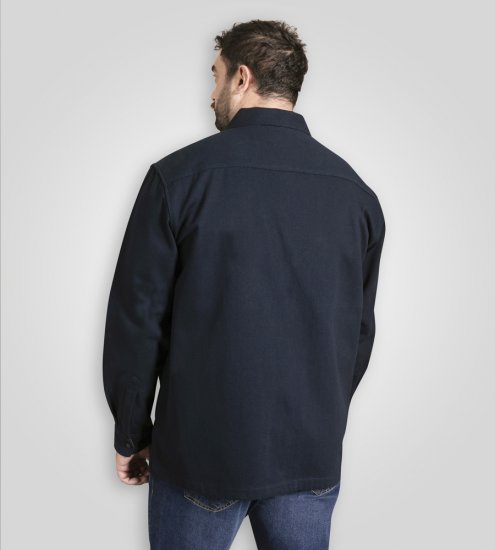 D555 Cleveley Long Sleeve Heavy Shacket Overshirt Navy - Chemises - Chemises Grandes Tailles Hommes