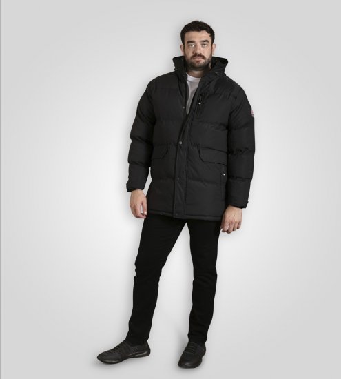 D555 Wolverhampton Quilted Padded Jacket with Hood Black - Vestes - Vestes Homme Grandes Tailles