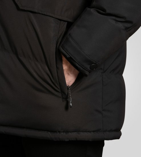 D555 Wolverhampton Quilted Padded Jacket with Hood Black - Vestes - Vestes Homme Grandes Tailles