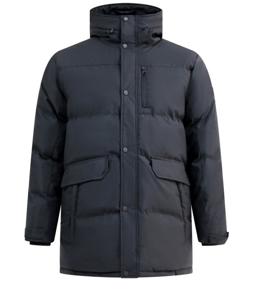 D555 Wolverhampton Quilted Padded Jacket with Hood Black - Vestes - Vestes Homme Grandes Tailles