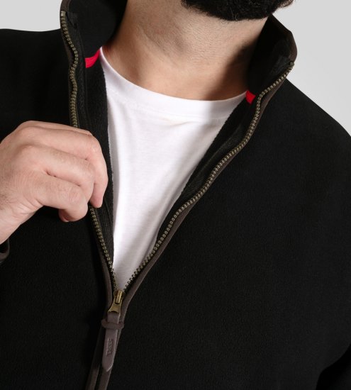 D555 Louth Micro Fleece Jacket with Sherpa Lining Black - Vestes - Vestes Homme Grandes Tailles