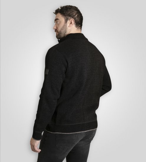 D555 Enrique Gilet En Chenille Tricotée Avec Zip Noir - Sweatshirts & hoodies - Sweatshirts/Hoodies grande taille homme