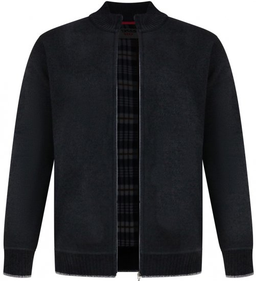 D555 Enrique Gilet En Chenille Tricotée Avec Zip Noir - Sweatshirts & hoodies - Sweatshirts/Hoodies grande taille homme