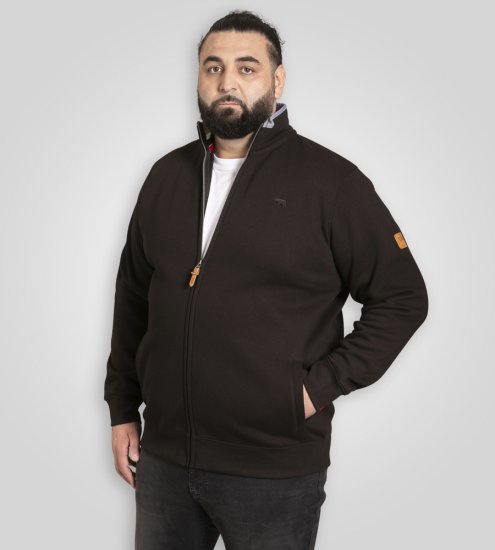 D555 Johnson Fleece Zip Through Sweatshirt with Chest Embroidery - Sweatshirts & hoodies - Sweatshirts/Hoodies grande taille homme