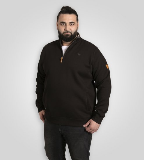 D555 Russel Fleece Sweatshirt with Chest Embroidery Black - Sweatshirts & hoodies - Sweatshirts/Hoodies grande taille homme