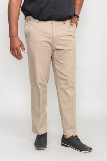 D555 Bruno Stretch Chino pants with Extenda Waist Beige - Jeans et pantalons - Jeans et Pantalons grande taille 