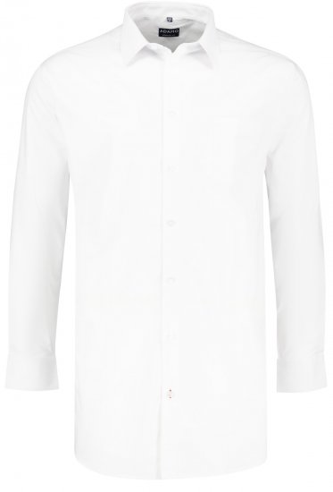 Adamo John Comfort Fit Long Sleeve shirt White - Chemises - Chemises Grandes Tailles Hommes