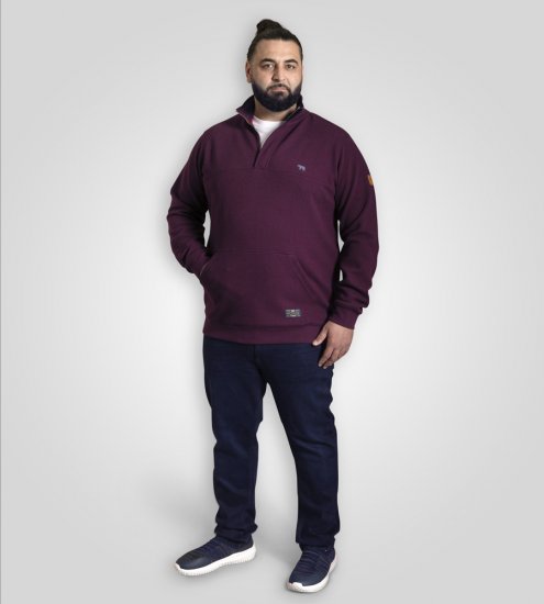D555 Lancaster Sweat Matelassé Bordeaux - Sweatshirts & hoodies - Sweatshirts/Hoodies grande taille homme