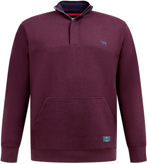 D555 Lancaster Sweat Matelassé Bordeaux - Sweatshirts & hoodies - Sweatshirts/Hoodies grande taille homme