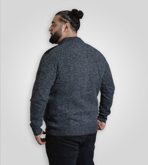 D555 Dereham 1 Gilet Tricoté Zippé Avec Doublure Bleu Marine - Sweatshirts & hoodies - Sweatshirts/Hoodies grande taille homme