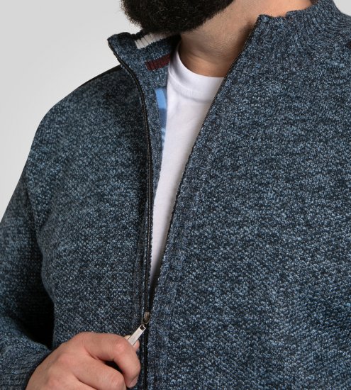 D555 Dereham 1 Gilet Tricoté Zippé Avec Doublure Bleu Marine - Sweatshirts & hoodies - Sweatshirts/Hoodies grande taille homme