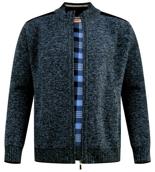 D555 Dereham 1 Gilet Tricoté Zippé Avec Doublure Bleu Marine - Sweatshirts & hoodies - Sweatshirts/Hoodies grande taille homme