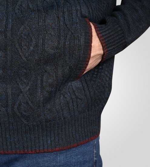D555 Gillingham Gilet Tricoté Zippé Avec Doublure Bleu Marine - Sweatshirts & hoodies - Sweatshirts/Hoodies grande taille homme