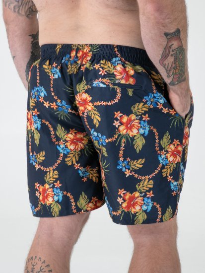 D555 Dawson AO Short de Bain avec Imprimé Hawaïen Bleu Marine - Sous-vêtements & bain - Sous-vêtements Grande Taille
