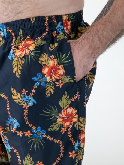 D555 Dawson AO Short de Bain avec Imprimé Hawaïen Bleu Marine - Sous-vêtements & bain - Sous-vêtements Grande Taille