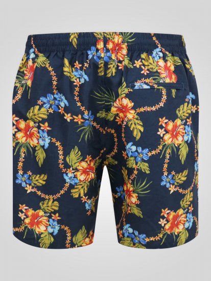 D555 Dawson AO Short de Bain avec Imprimé Hawaïen Bleu Marine - Sous-vêtements & bain - Sous-vêtements Grande Taille