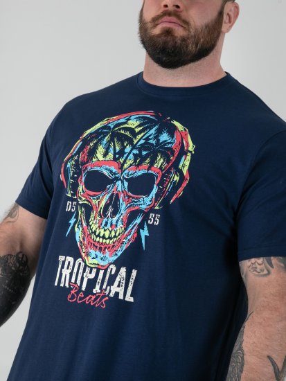 D555 Linton T-shirt avec Imprimé Crâne Multicolore Bleu Marine - T-shirts - T-shirts Homme Grande Taille